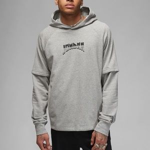 Nike Jordan Dri-Fit Fleece Pullover Hoodie FB7570-063 (Dark Grey Heather/Black)